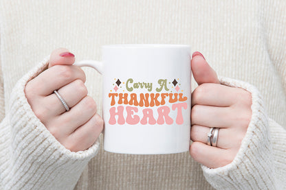 Carry a Thankful Heart, Retro Thanksgiving SVG