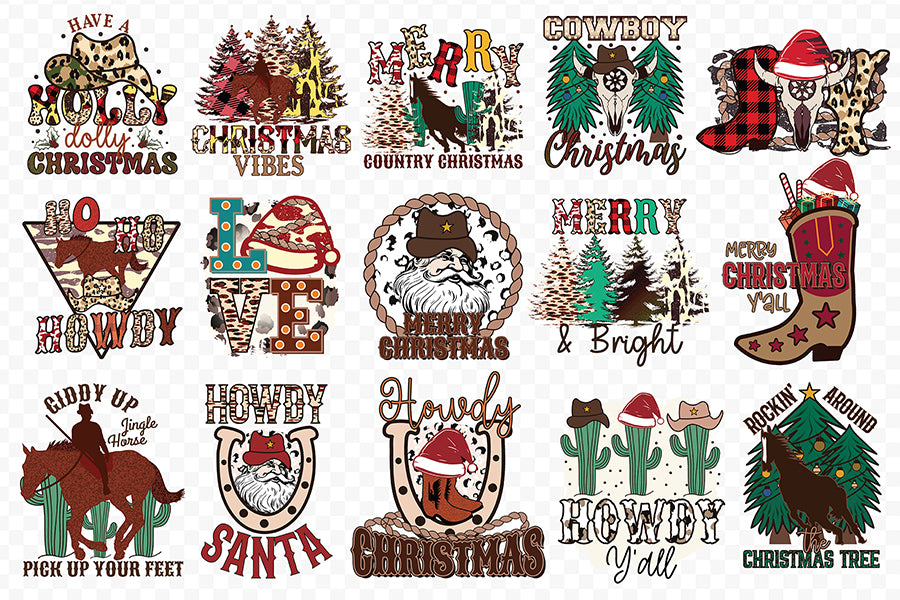 Western Christmas Sublimation Bundle