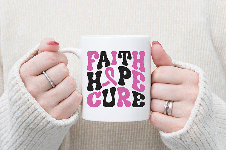 Faith Hope Cure SVG | Breast Cancer Awareness SVG