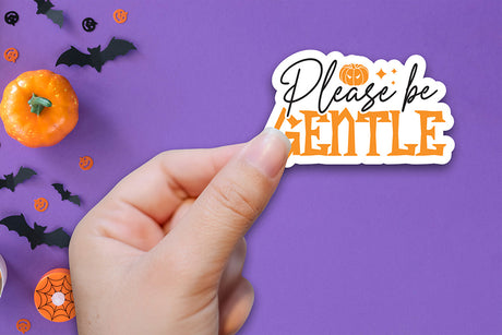 Halloween Printable Sticker, Please Be Gentle