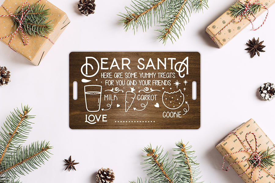 Dear Santa Tray SVG, Christmas Tray SVG