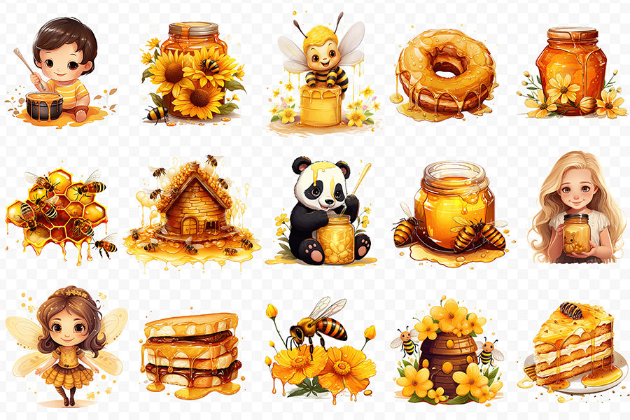 Honey Sublimation Clipart Bundle