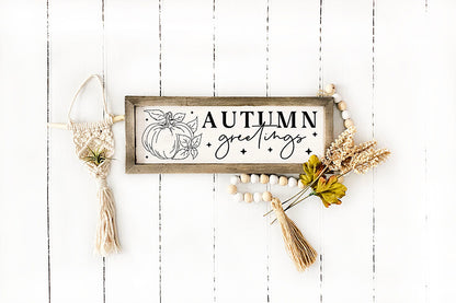 Fall Farmhouse Sign SVG - Autumn Greetings SVG