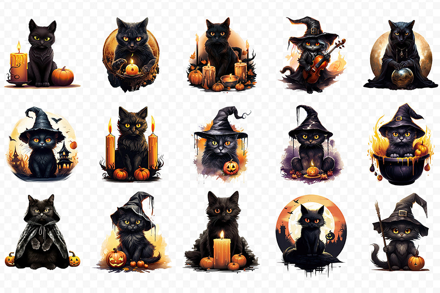 Halloween Black Cat Sublimation Bundle