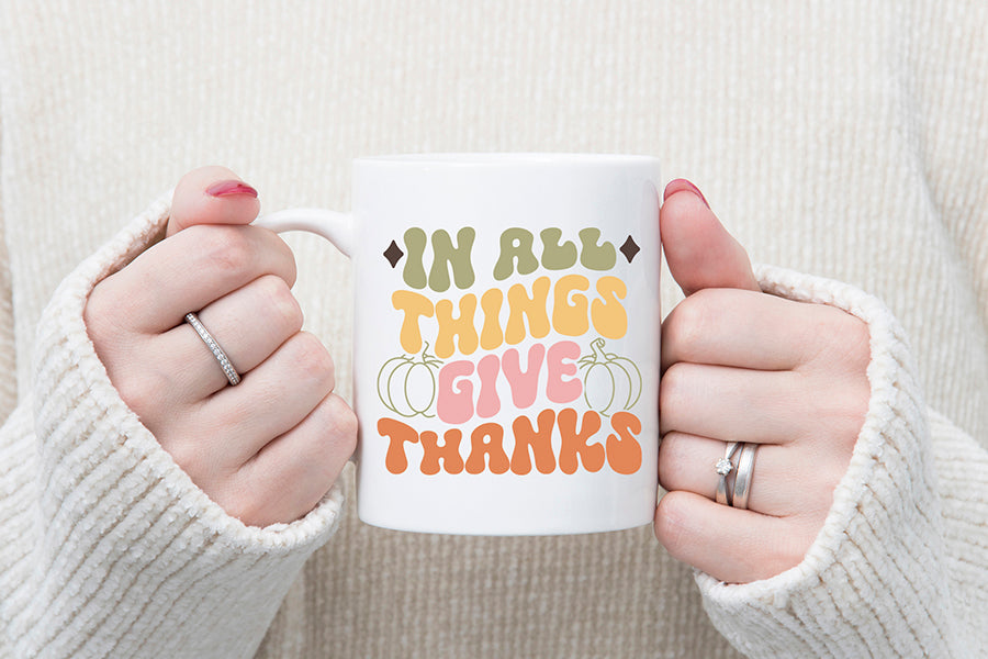 In All Things Give Thanks Retro SVG