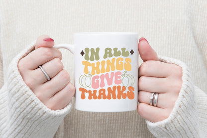 In All Things Give Thanks Retro SVG