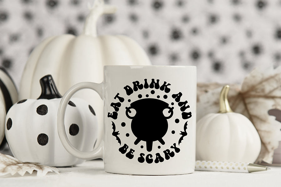 Eat Drink and Be Scary, Retro Halloween SVG