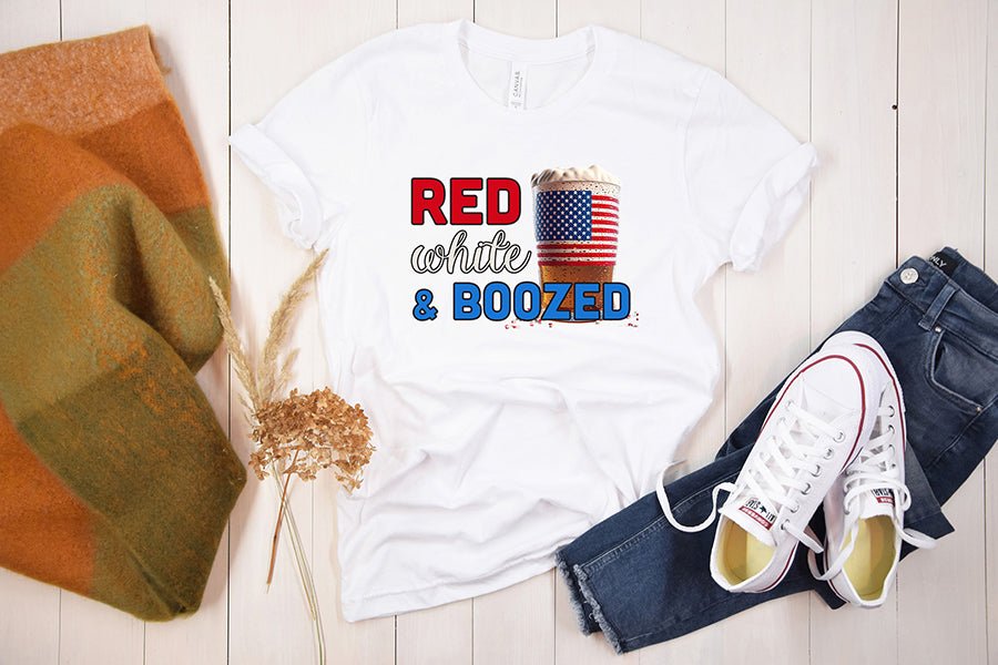 4th of July Sublimation, Red White & Boozed PNG