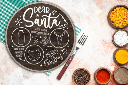 Dear Santa Tray SVG - Milk and Cookies Christmas SVG