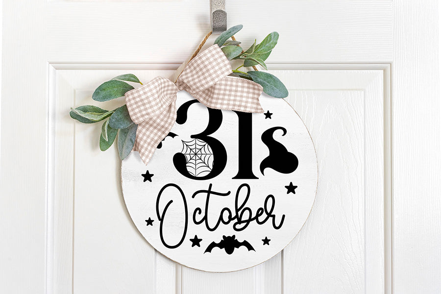 Halloween Round Sign SVG - 31 October Cut File