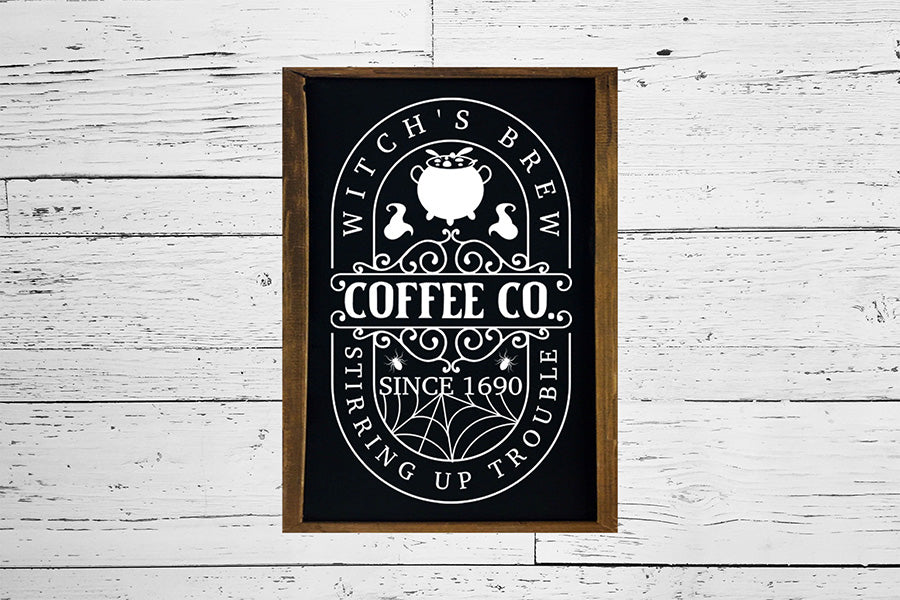 Witch's Brew Coffee Co, Vintage Halloween Sign SVG