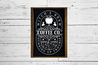 Witch's Brew Coffee Co, Vintage Halloween Sign SVG