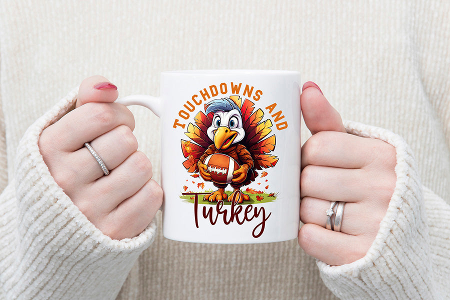 Touchdowns and Turkey - Thanksgiving PNG Sublimation