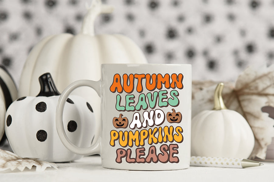 Autumn Leaves and Pumpkins Please PNG Sublimation