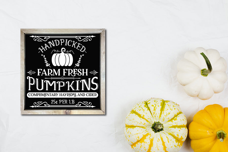 Vintage Fall Sign SVG, Farm Fresh Pumpkins Cut File