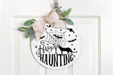 Halloween Round Sign SVG - Happy Hunting Cut File