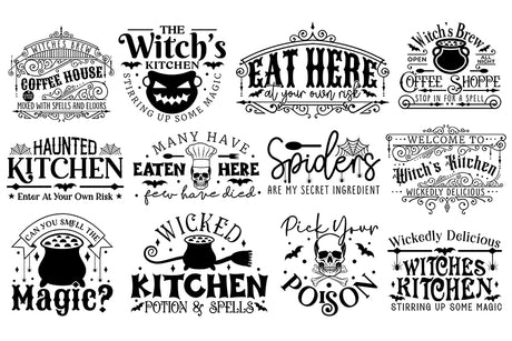 Halloween Kitchen Sign SVG Bundle
