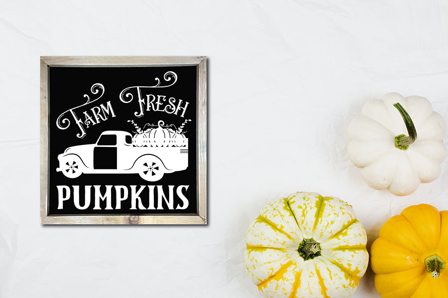 Vintage Fall Sign SVG - Farm Fresh Pumpkins SVG