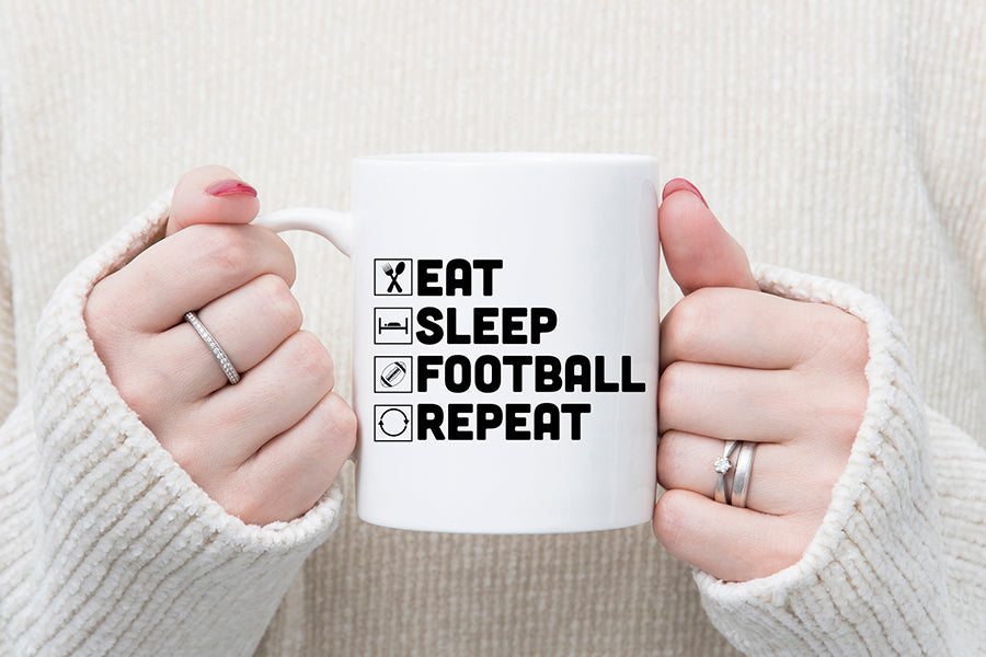 Eat Sleep Football Repeat, Football SVG