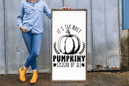 Fall Farmhouse Sign SVG - It's the Most Pumpkiny Season of All