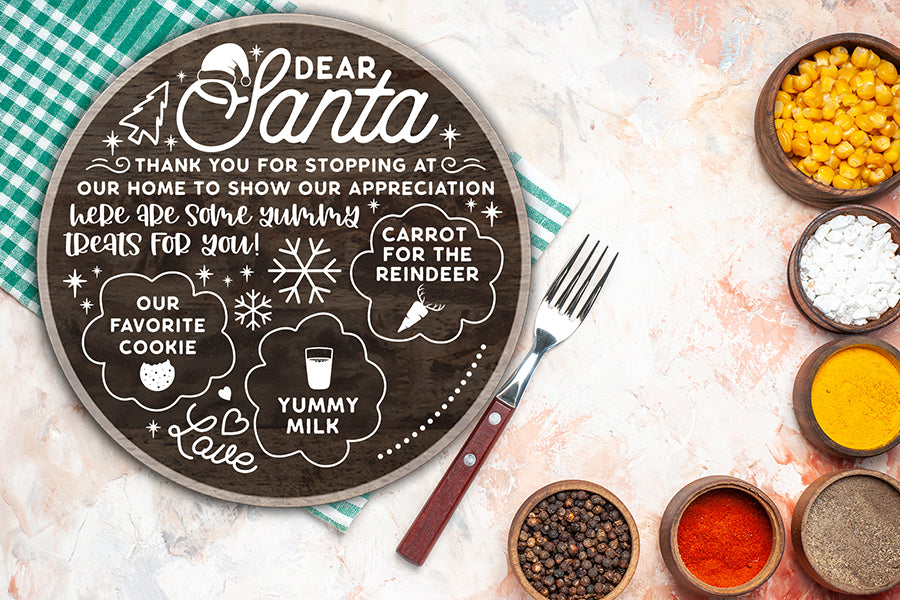 Dear Santa Tray SVG, Christmas Tray SVG