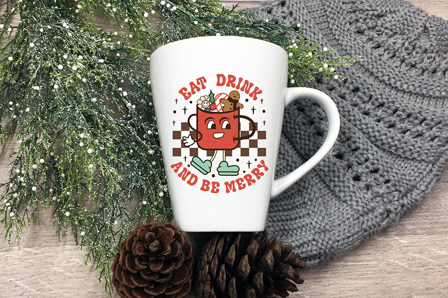 Retro Christmas Eat Drink and Be Merry PNG