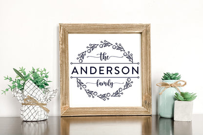 Family Monogram SVG, Floral Frame SVG