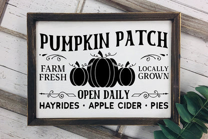 Vintage Fall Sign SVG, Pumpkin Patch Cut File