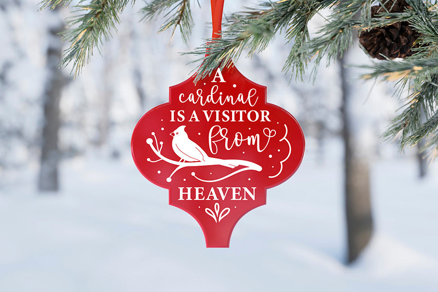 Christmas Cardinal Arabesque Ornament SVG