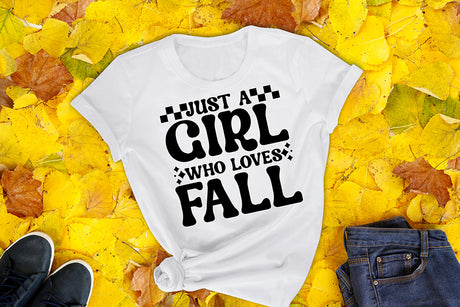 Just a Girl Who Loves Fall Retro SVG