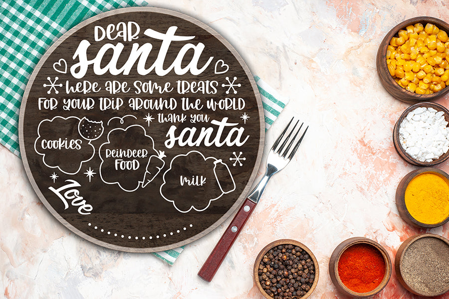 Dear Santa Tray SVG | Christmas Tray SVG