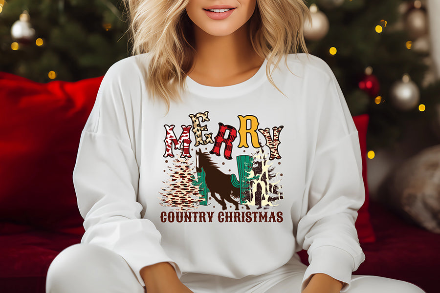 Merry Country Christmas PNG Sublimation