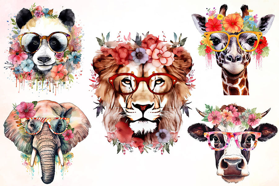 Floral Animals Face Sublimation Bundle