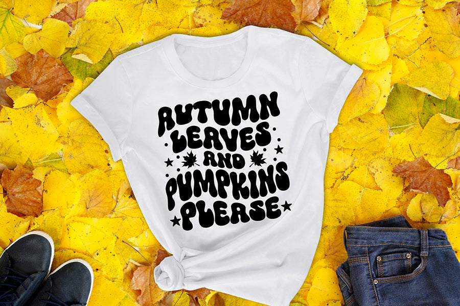 Autumn Leaves and Pumpkins Please SVG