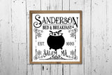 Vintage Halloween Sign SVG, Sanderson Bed & Breakfast