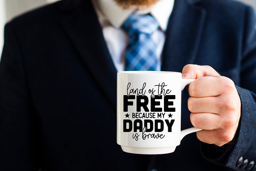 Father's Day SVG, Land of the Free Because My Daddy Brave