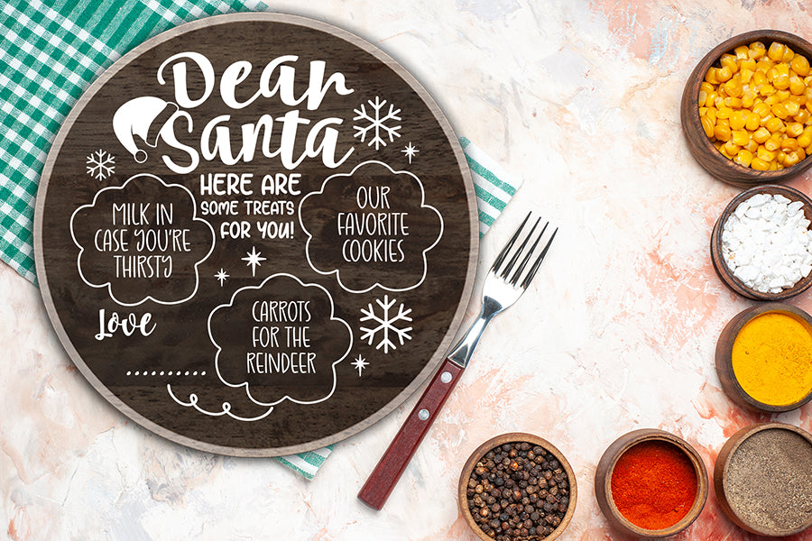 Dear Santa Tray SVG | Christmas Tray SVG