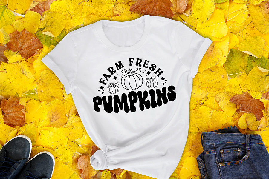 Farm Fresh Pumpkins SVG - Retro Fall SVG