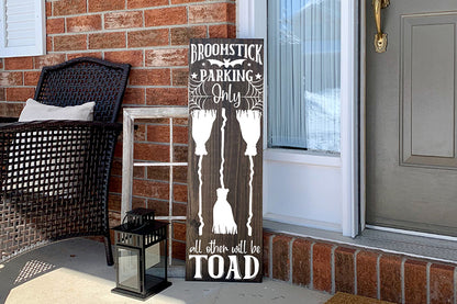 Halloween Porch Sign SVG - Broomstick Parking Only