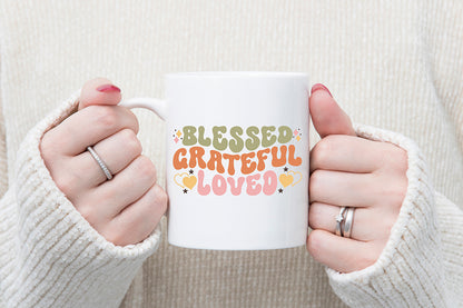 Blessed Grateful Loved, Retro Thanksgiving SVG