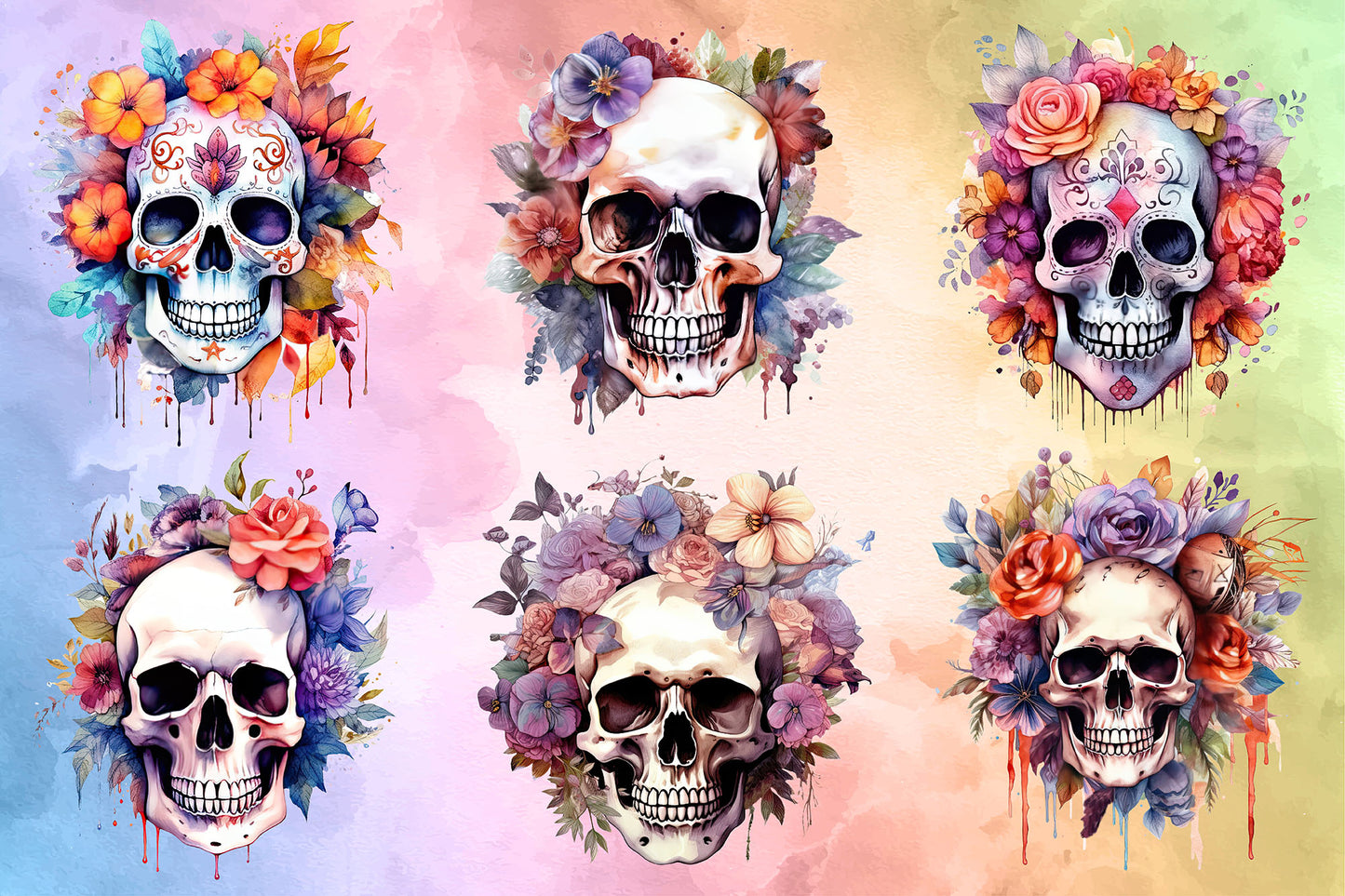 Fairy Skull Floral Sublimation Bundle