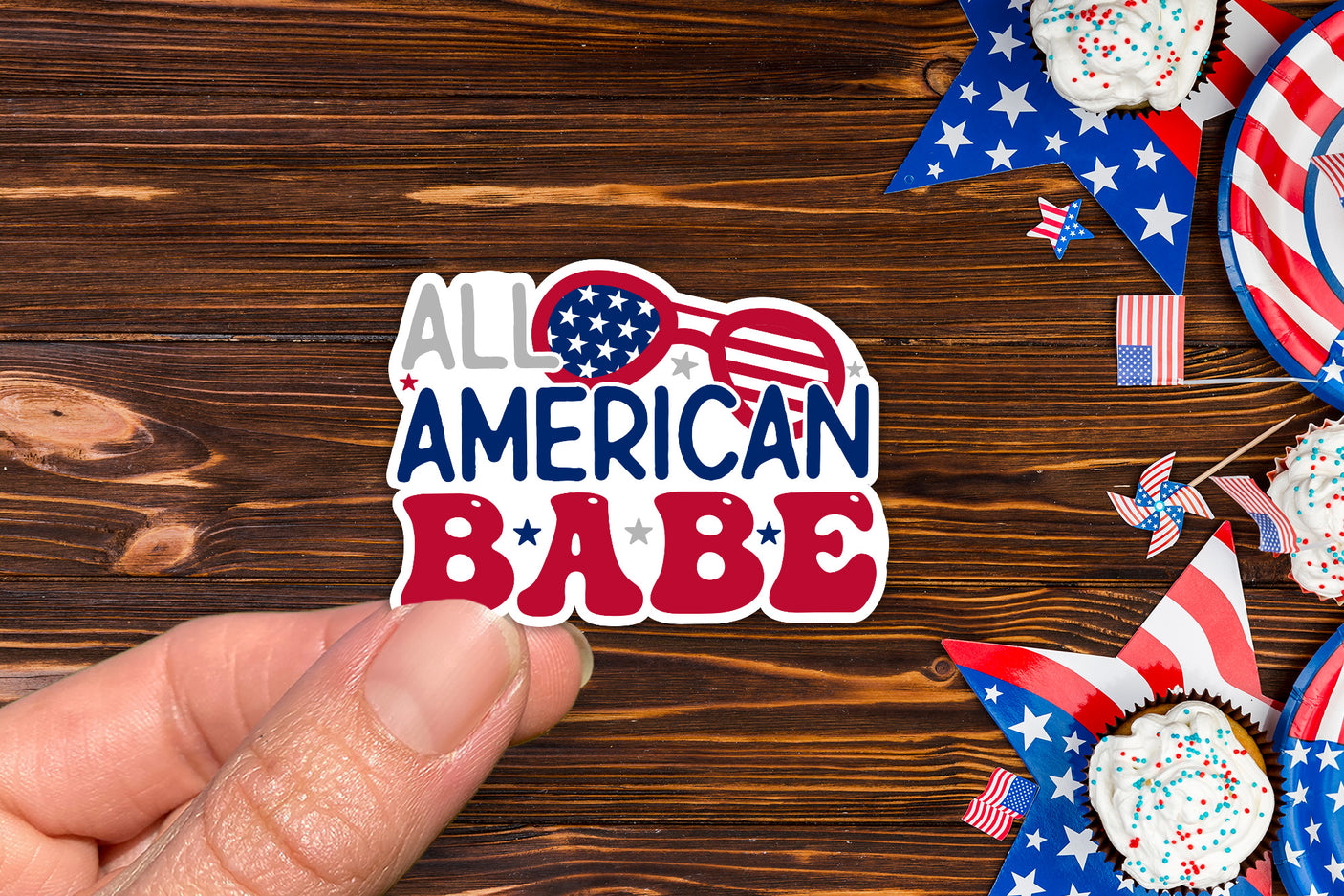4th of July Sticker, All American Babe
