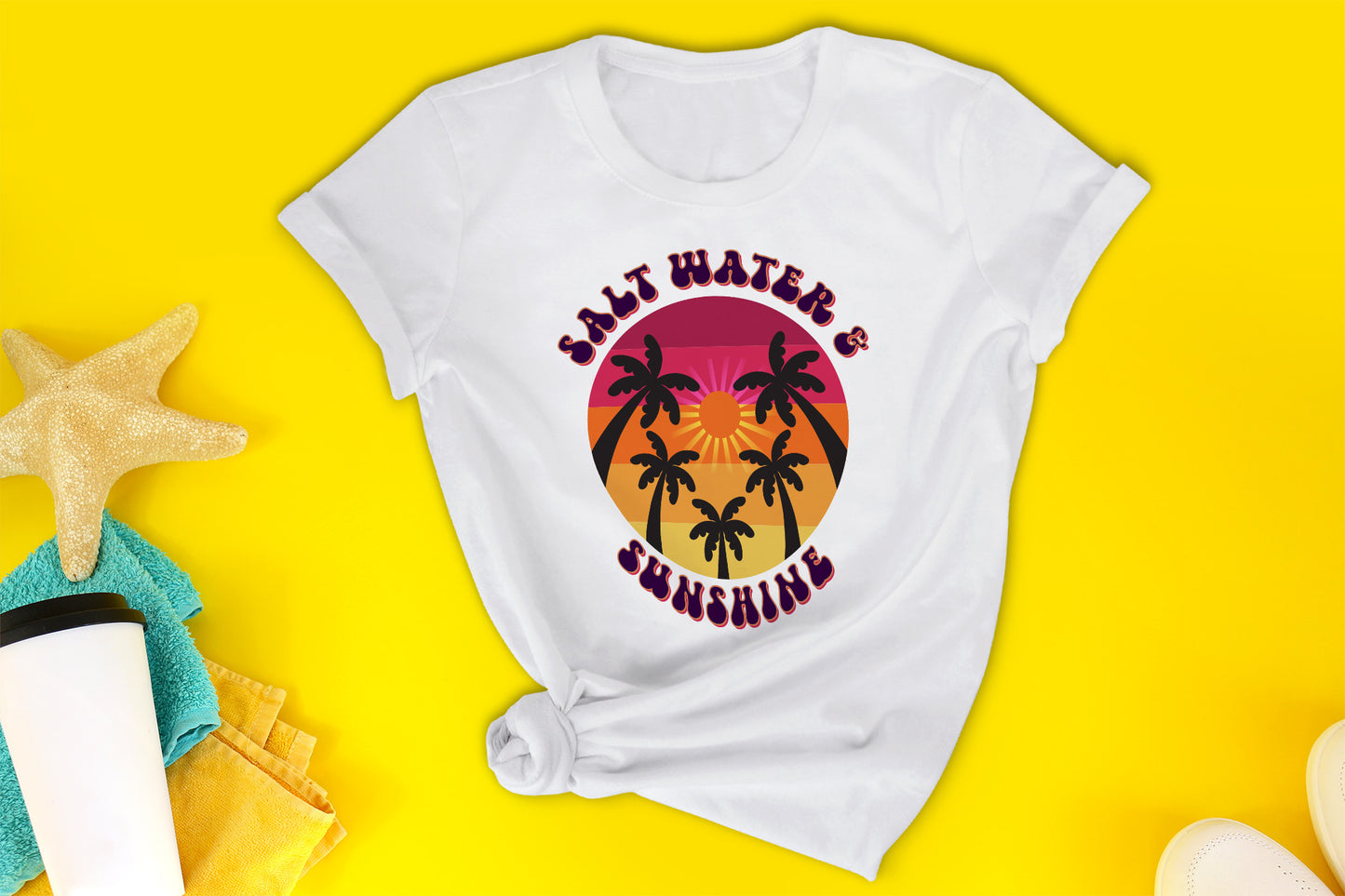 Retro Summer Sublimation - Salt Water & Sunshine PNG