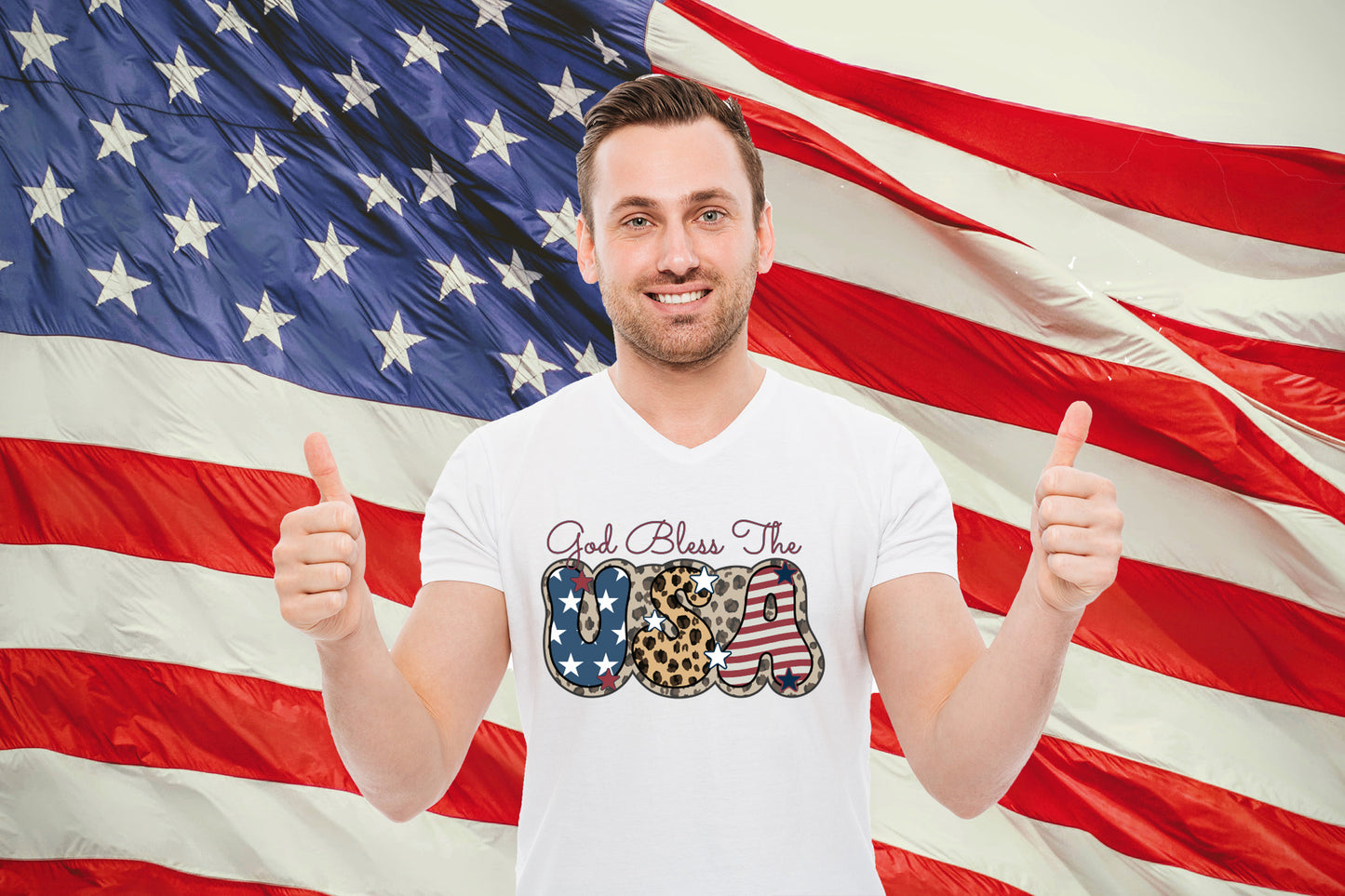 Retro 4th of July Sublimation | God Bless the USA PNG