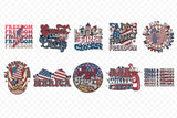 Retro 4th of July PNG Sublimation Bundle