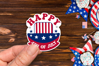 Happy 4th of July Printable Sticker PNG