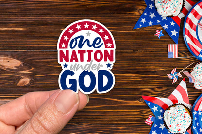 4th of July Sticker PNG, One Nation Under God