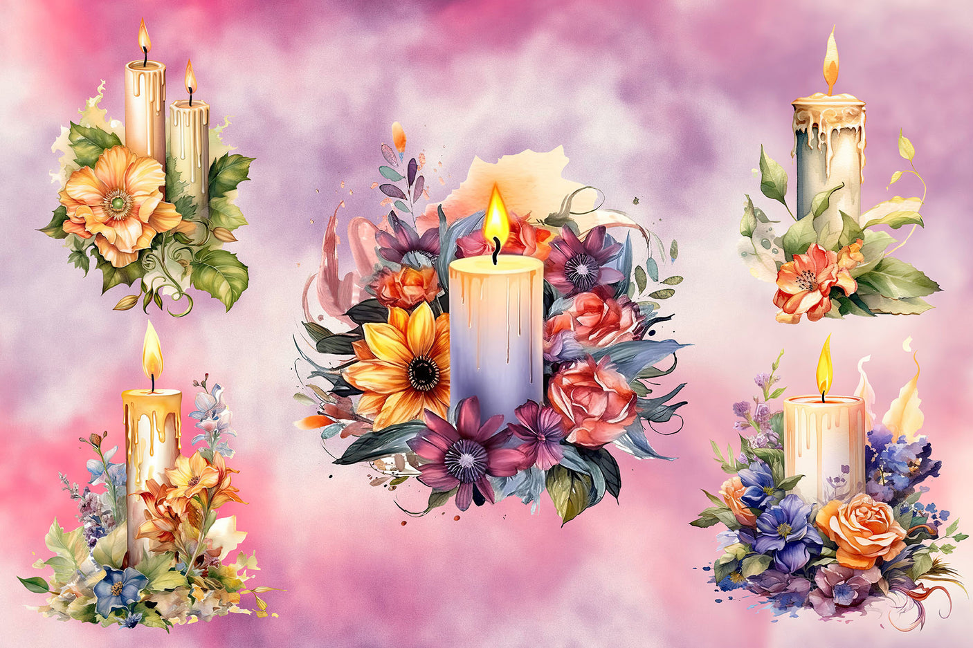 Fairy Candle Flower Sublimation Bundle