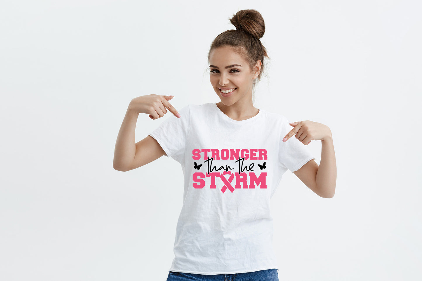 Stronger Than the Storm - Breast Cancer SVG