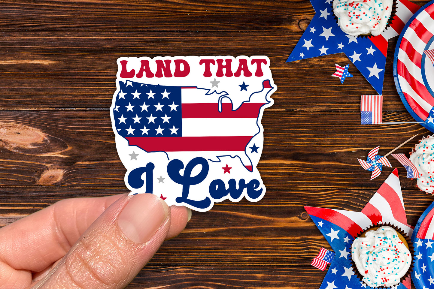 4th of July Sticker - Land That I Love